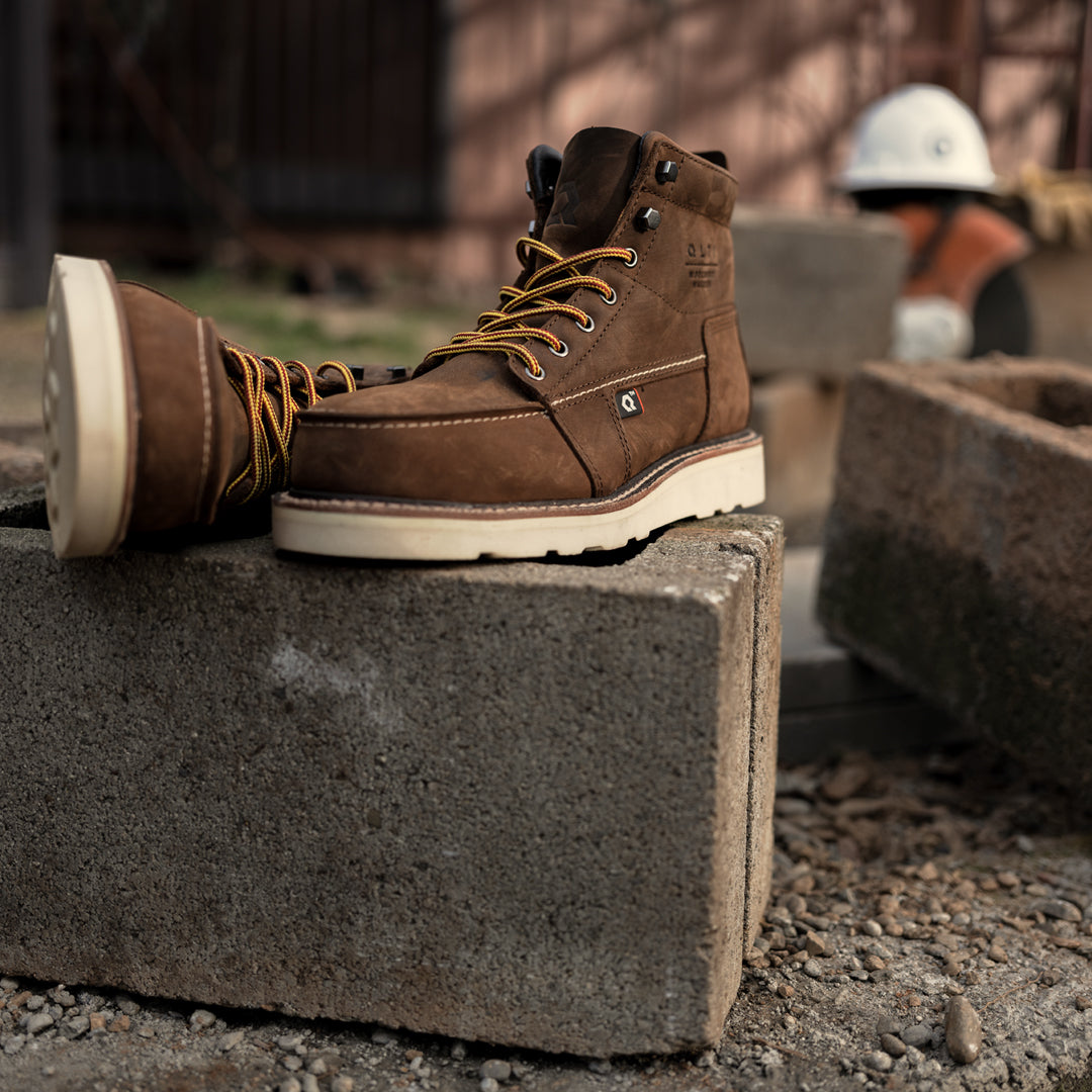 QLTY  Work Boot - The DNVR Steel Toe - Safety Toe, Moc Toe